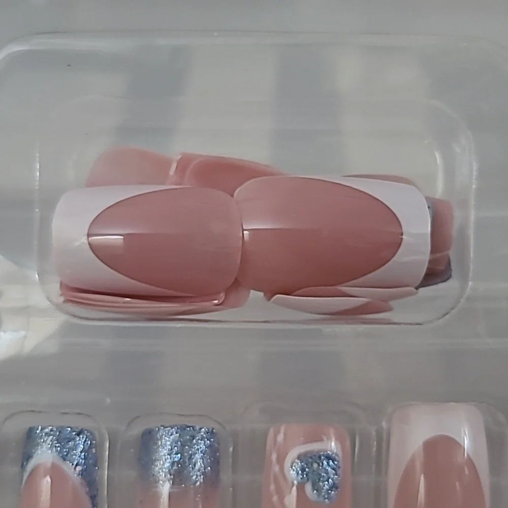 2/$16 Heart French Manicure Press On Nails